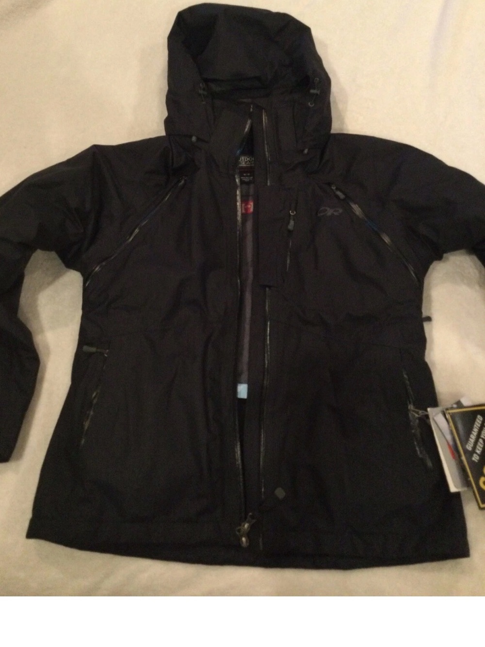 Outdoor Research Women's Axcess Black Hooded Ski Jacket Medium NWT